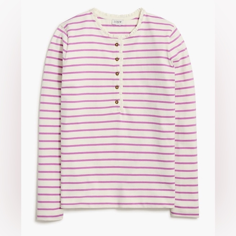 J. Crew Women’s Long Sleeve Ruffle Neck Henley